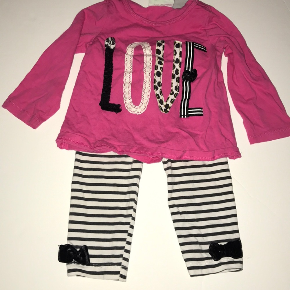 6-9M outfit long sleeve shirt w/leggings